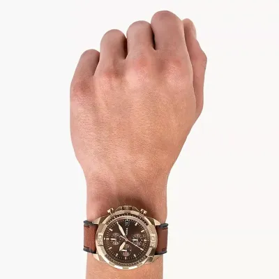Fossil Bronson Chronograph Brown Leather Strap Watch for Men